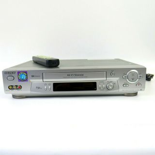 Sony Slv - N81 Vcr With Remote Vhs 4 Head Hi - Fi Stereo Video Cassette Recorder