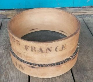 Vintage French Grain Sifter Antique Primititve Collectable Wooden Marked