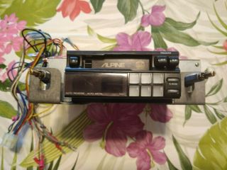 Vintage 2 Knob Alpine 7400 Tuner Am/fm Cassette Tape Deck Old School Car Stereo