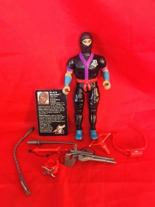 Vintage Rambo Black Dragon Figure With Accessories And Bio Card Coleco 1980’s