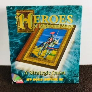 Pc Ibm Heroes Of Might And Magic Big Box Cd - Rom Vintage Computer Game Strategy