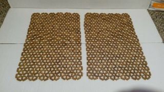 Two Vintage Wood Bead Table Placemats.