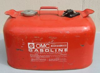 Vintage Omc Steel Boat Fuel Tank 6 Gallon Gas Can Outboard Johnson Evinrude