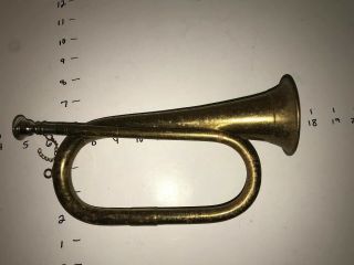Vintage Military Bugle Brass Copper Horn Primitive D13