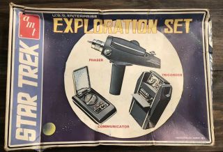 Vtg 1974 Amt Star Trek Exploration Set - Long Box Model Kit S958