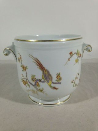 Vtg Richard Ginori Fine China Italy Cache Pot Vase Planter Ice Bucket /birds