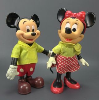 Vintage Walt Disney Productions R.  Dakin Co.  Plastic Minnie & Mickey Mouse