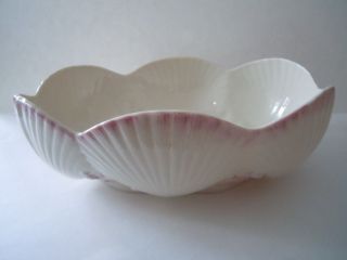 Vintage Belleek Ireland Shell Pink Dish/bowl 9 1/2 "