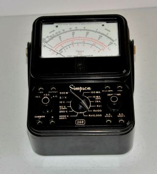 Vintage Simpson Model 260 Version 4 Analog Volt - Ohm - Milliammeter.