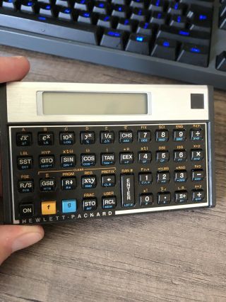 Vintage Hp 12c Financial Calculator With Leather Hewlett Packard Missing Logo
