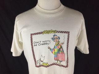 Maxine Dont Worry Be Crabby Adult Xl White T Shirt Hallmark Vintage 1980s Tee