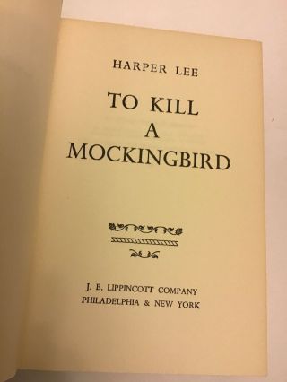 To Kill A Mockingbird By Harper Lee.  First Edition.  Seven Printing.  BCE.  1960 2