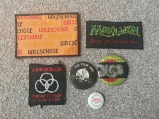 Vintage 70/80s Rock Patch & Pin Badge Bundle - Marillion/girls School/tom Petty