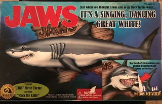Vintage Gemmy Jaws Big Mouth Billy Bass Mack The Knife Singing Shark Fishing Box