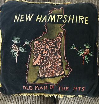 Rare Vintage Hampshire Pillow Old Man Of The Mountain