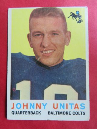 1959 Topps Vintage Card 1 Johnny Unitas Baltimore Colts Vg