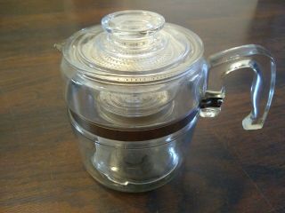 Vtg Pyrex Glass Coffee Percolator 6 Cup Pot Flameware Stove Top 7756