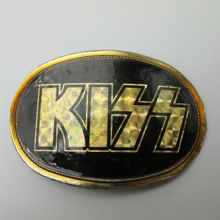 Vtg 1976 Kiss Rock Band Belt Buckle By Pacifica Manufacturing