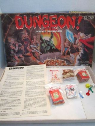 Vintage 1980 TSR The Game Wizards Dungeon Fantasy Board Game RPG & D&D 2