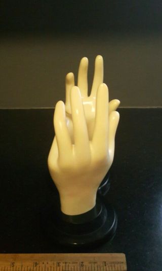 Vintage 1990 E&B Giftware Double Mannequin Hand Jewelry Ring Photo Prop Display 2
