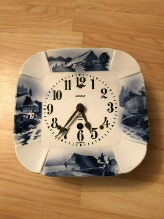 Vintage Kienzle Delft Porcelain Wall Key Clock Analog
