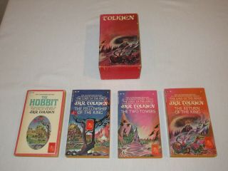 Jrr Tolkien The Lord Of The Rings Trilogy Unread Vintage Pb Boxed Set,  Hobbit
