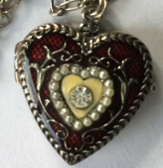Vintage Love Heart Shaped Locket Pendant Neclace In