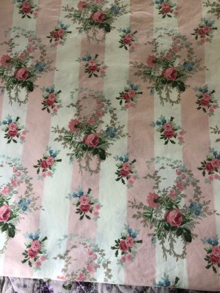Vintage Laura Ashley Fabric 2 Yd X 56 " English Country Floral Print