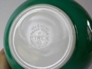 Pyrex Primary Green 403 Milk Glass Mixing Bowl Vintage Kitchen Glassware 7