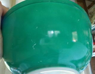 Pyrex Primary Green 403 Milk Glass Mixing Bowl Vintage Kitchen Glassware 8