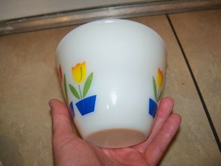 Vintage Fire King Oven Ware Tulip Grease Jar Bowl With Lid VERY 4