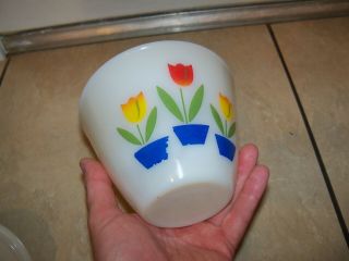 Vintage Fire King Oven Ware Tulip Grease Jar Bowl With Lid VERY 5
