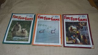 3 Fur Fish Game Magazines July August September 1942