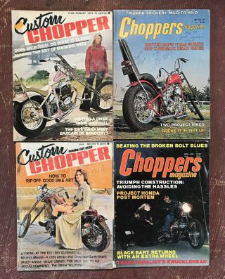 4 Vintage Chopper Magazines Choppers Motorcycle 1973 1974 1975