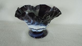 Vintage Westmoreland Imperial Purple Amethyst Marble Glass Bowl Candy Dish
