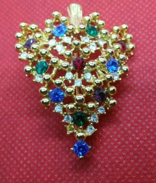 EISENBERG signed Vintage Brilliant Multicolor Christmas Tree Brooch Pin in EVC 5