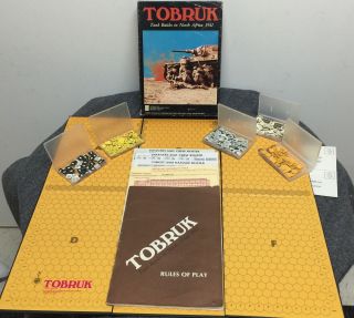 Vintage 1975 Tobruk Avalon Hill Book Case War Strategy Board Game Tank Battles