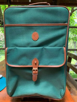 Vintage Luggage Ralph Lauren Green Bag On Wheels 20 " X 13 " X 6 "