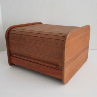 Nintendo Nes Teak Tech Wood Roll Top Video Game Storage Box Bin Wooden Vintage