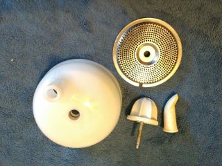 Sunbeam Mixmaster Juicer Attachment White Milk Glassbake Vintage 1940s - 1950s