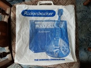 Vintage Rickenbacker Guitars & Amps 2 Sided Photo Shopping Bag 70s? Memorabilia