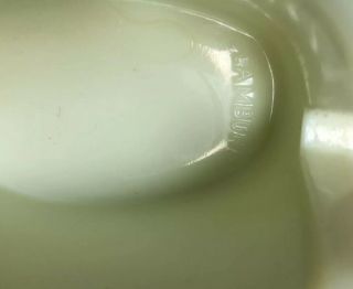 Green - Yellow lemon Milk Glass Scallop Mule vintage CLAMBORN SPOON REST HOLDER 5