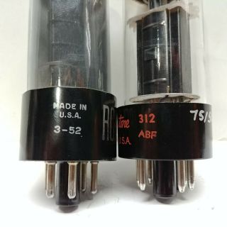 Matched Pair Vintage Black Plate 6V6 Tubes TEST NOS RCA Sylvania Smoked Glass 3