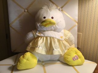 Fisher Price Puffalump White Duck Yellow Sailor Dress 1987 Vintage Stuffed Toy