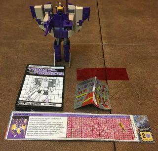 " Vintage " Transformers Blitz Wing Triple Changer 100 Complete G1 1985