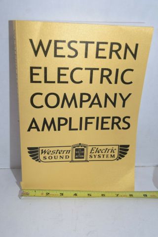 Western Electric Company Amplifiers Book For Speaker Sound System