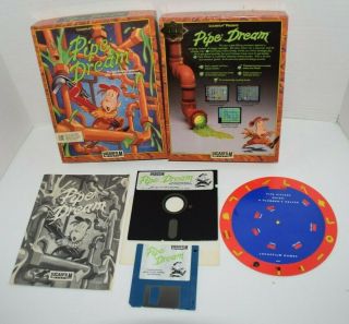 Vintage 1989 Lucasfilm Games Pipe Dream For Pc Ibm Lucas Film With Guide