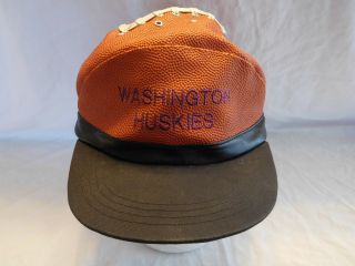 Vintage University Of Washington Huskies Football Pigskin Cap Hat Snapback