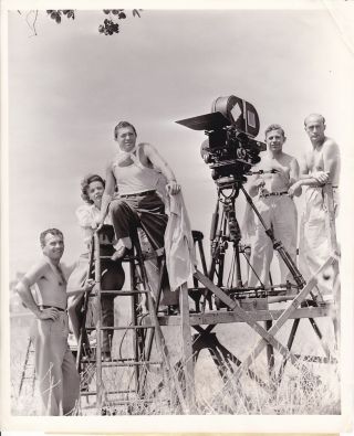 Ida Lupino Director Vincent Sherman Camera Crew Candid Vintage 