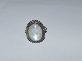 Vintage Sterling Silver And Moonstone Ring Size 9